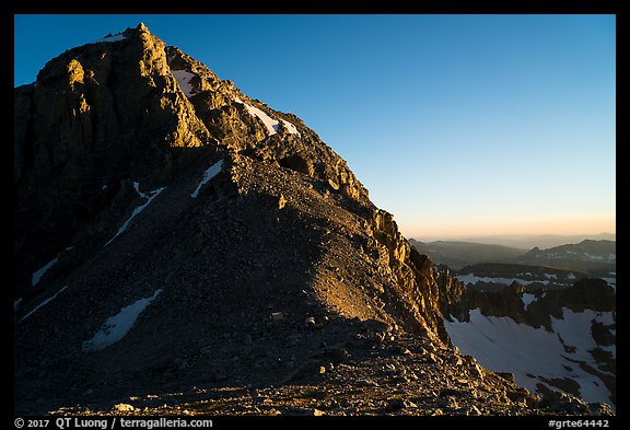 Lower Saddle and Middle Teton at sunset. Grand Teton National Park (color)