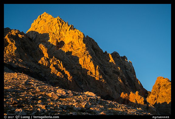 Grand Teton from Lower Saddle at sunset. Grand Teton National Park (color)