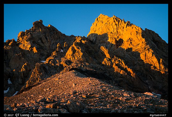 Grand Teton and Upper Saddle at sunset. Grand Teton National Park (color)