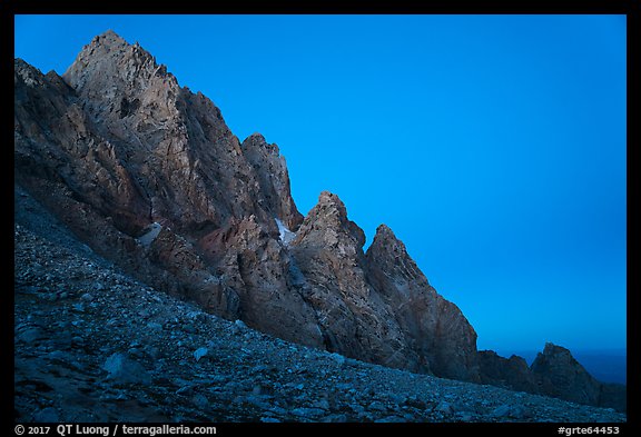 Grand Teton from Lower Saddle at dusk. Grand Teton National Park (color)