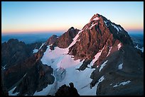 Middle Teton from Grand Teton, first sunrays. Grand Teton National Park ( color)