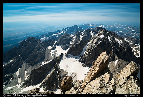 View from Upper Exum Ridge, Grand Teton. Grand Teton National Park (color)