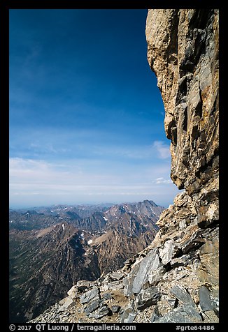 Grand Teton headwall profile from Upper Saddle. Grand Teton National Park (color)