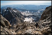 Mountaineer descending Grand Teton. Grand Teton National Park ( color)
