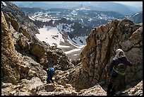 Climbers descend Grand Teton. Grand Teton National Park ( color)