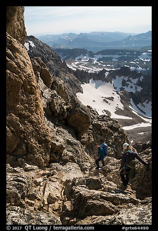 Climbers descending Grand Teton. Grand Teton National Park (color)