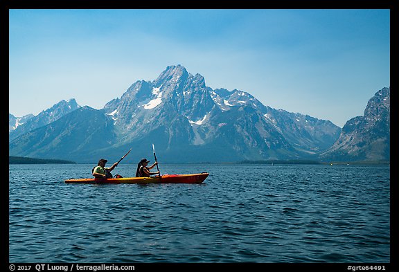 Kakayers in Colter Bay with Mt Moran in background. Grand Teton National Park (color)