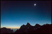 Solar eclipse above the Tetons, begining of totality. Grand Teton National Park ( color)