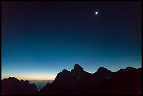 Total solar eclipse above the Tetons. Grand Teton National Park, Wyoming, USA.