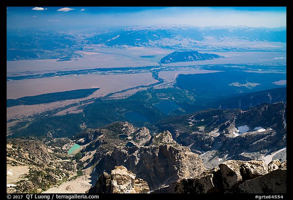 Jackson Hole from  from Grand Teton. Grand Teton National Park (color)