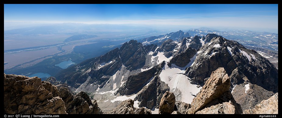 Jackson Hole and Tetons from Grand Teton. Grand Teton National Park (color)