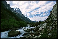 Cascade Creek flows in Cascade Canyon. Grand Teton National Park, Wyoming, USA.