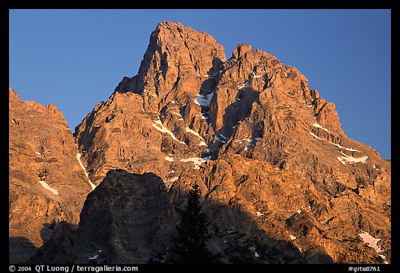 Tetons summit at sunset seen from the North. Grand Teton National Park (color)