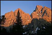 Mt Owen and Tetons at sunset seen from the North. Grand Teton National Park, Wyoming, USA. (color)