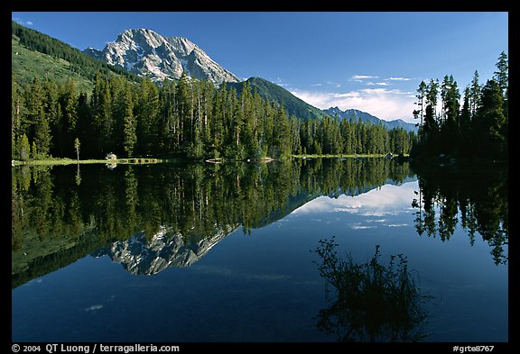 Mt Moran reflected in Leigh Lake, morning. Grand Teton National Park (color)