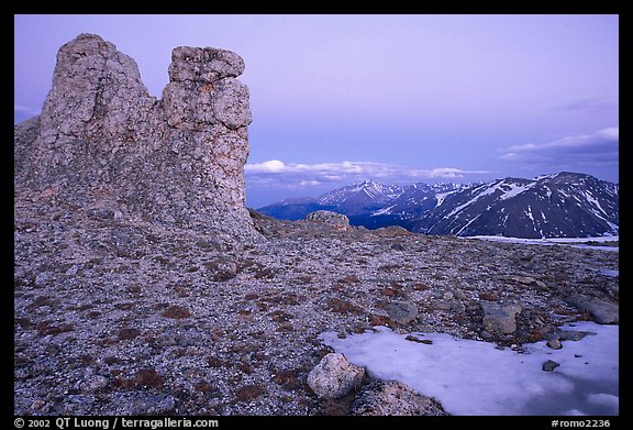 Rock Cut at dusk. Rocky Mountain National Park, Colorado, USA.