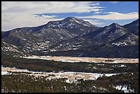 Moraine Park from above, Gianttrack Mountain, late winter. Rocky Mountain National Park, Colorado, USA.
