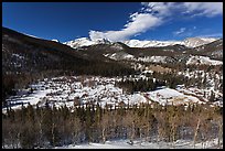 Mountain landscape in late winter. Rocky Mountain National Park, Colorado, USA.