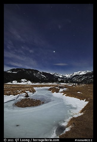 Moraine Park by moonlight. Rocky Mountain National Park (color)