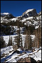 Bear Lake, winter morning. Rocky Mountain National Park, Colorado, USA.