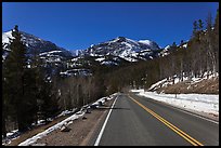 Bear Lake Road in winter. Rocky Mountain National Park, Colorado, USA.