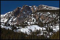 Hallet Peak in winter. Rocky Mountain National Park, Colorado, USA.