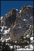 Craggy mountain in winter. Rocky Mountain National Park, Colorado, USA.