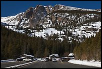 Bear Lake Road trailhead in winter. Rocky Mountain National Park, Colorado, USA. (color)