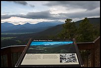 Interpretive sign, Parks. Rocky Mountain National Park, Colorado, USA.