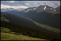 Kawuneeche Valley and Never Summer Mountains. Rocky Mountain National Park, Colorado, USA. (color)