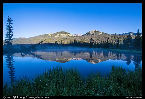 Beaver pond and Never Summer Mountains. Rocky Mountain National Park (color)