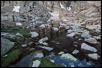 Alpine lake and boulders. Rocky Mountain National Park ( color)