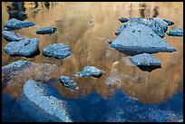 Longs Peak reflections in Chasm Lake. Rocky Mountain National Park, Colorado, USA.