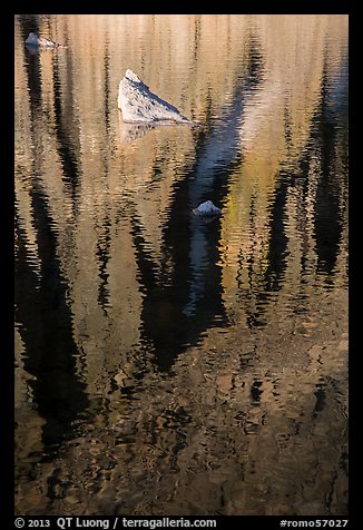 Reflections and rocks, Chasm Lake. Rocky Mountain National Park, Colorado, USA.