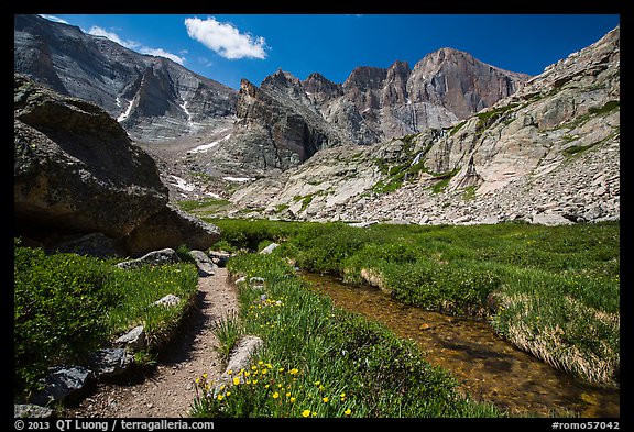 Chasm Lake trail. Rocky Mountain National Park, Colorado, USA.