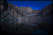 Chasm Lake at night. Rocky Mountain National Park, Colorado, USA.