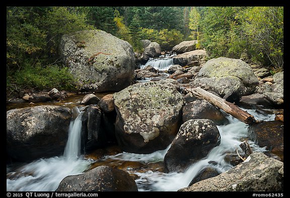 Upper Copeland Falls, Wild Basin. Rocky Mountain National Park (color)