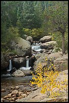 Upper Copeland Falls in autumn. Rocky Mountain National Park, Colorado, USA.