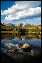 Clouds, boulders, Continental Divide, and Sprague Lake. Rocky Mountain National Park ( color)