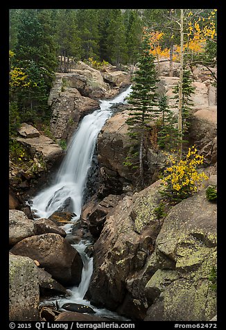 Alberta Falls in autumn. Rocky Mountain National Park, Colorado, USA.