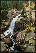 Alberta Falls in autumn. Rocky Mountain National Park, Colorado, USA.