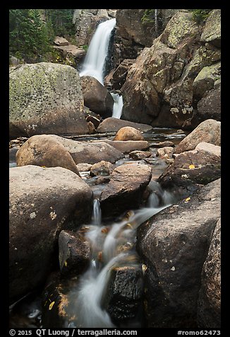 Cascade and Alberta Falls. Rocky Mountain National Park (color)