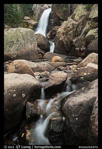 Cascade and Alberta Falls. Rocky Mountain National Park, Colorado, USA.