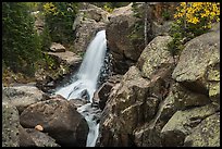 Alberta Falls and cascade in autumn. Rocky Mountain National Park, Colorado, USA.