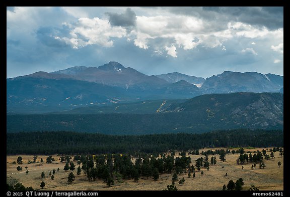 Beaver Meadow and Continental Divide with storm clouds. Rocky Mountain National Park (color)