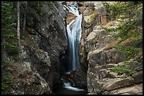 Chasm Falls flowing in narrow gorge. Rocky Mountain National Park ( color)