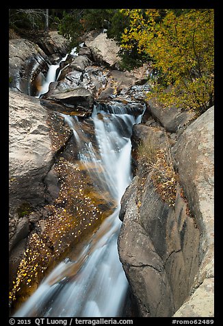 Cascades above Chasm Falls. Rocky Mountain National Park (color)