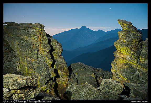 Rock Cut framing Longs Peak at night. Rocky Mountain National Park, Colorado, USA.