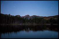 Sprague Lake at night. Rocky Mountain National Park, Colorado, USA.