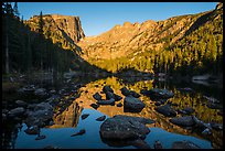 Hallet Peak and Flattop Mountain reflected in Dream Lake. Rocky Mountain National Park ( color)